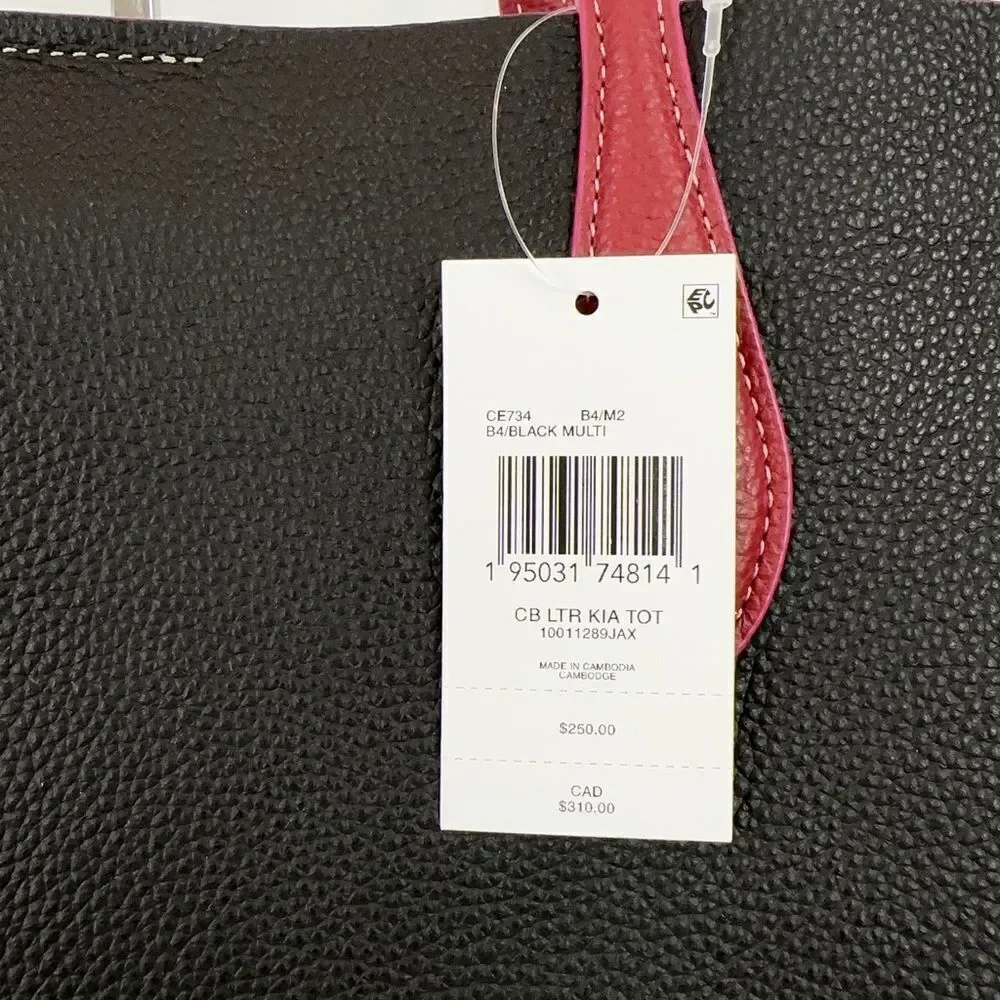 NWT Coach‎ Kia Leather Tote In Colorblock